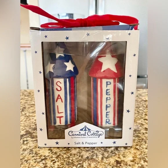 Johanna Parker 4th of July- cream and sugar, mugs, salt and pepper - Picture 3 of 4